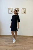 Şeritli Modal Kumaş Tshirt Elbise thumbnail 10