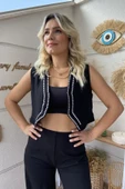 Zımba detaylı yelek thumbnail 6