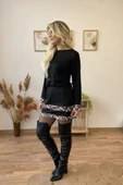 Leopar Şerit Detaylı Siyah Mini Elbise thumbnail 5