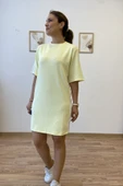 Şeritli Modal Kumaş Tshirt Elbise thumbnail 8