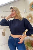 Bisiklet Yaka Crop Sweatshirt thumbnail 1