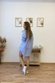 Çizgili Oversize Gömlek thumbnail 2
