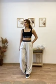 Keten Bel Detaylı Pantolon thumbnail 2