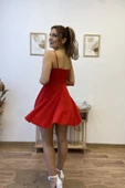 Göğüs Kuplu Kloş Mini Elbise thumbnail 9