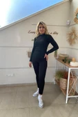 Siyah Çıma Dikişli Balıkçı Yaka Bluz thumbnail 3