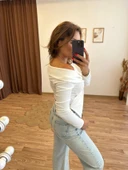 Şal Yaka Aksesuarlı Bluz thumbnail 4