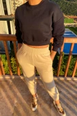 Bisiklet Yaka Crop Sweatshirt thumbnail 7