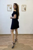Kuş Gözü Askılı Viscon Mini Elbise thumbnail 3