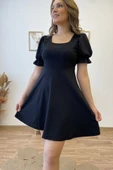 Karpuz Kol Kare Yaka Mini Kloş Elbise thumbnail 5