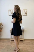 Karpuz Kol Kare Yaka Mini Kloş Elbise thumbnail 7