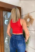 Kırmızı Halter Yaka Crop Atlet thumbnail 2