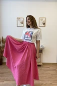 Flamingo Baskılı Beyaz Tshirt thumbnail 4