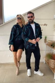 Siyah Desenli Kaşe Gömlek thumbnail 2