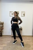 Siyah Jogger Scuba Pantolon thumbnail 4