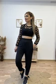 Siyah Jogger Scuba Pantolon thumbnail 2
