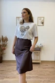 Leopar Baskılı Beyaz Tshirt thumbnail 1