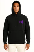 Kapüşonlu Visual Studio Logo Cep Tasarımlı Unisex Sweatshirt thumbnail 11