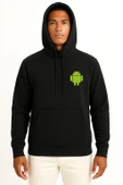 Kapüşonlu Android Logo Cep Tasarımlı Unisex Sweatshirt thumbnail 9