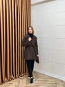 5523 STİLİFE TÜYLÜ YAKALI KABAN thumbnail 4