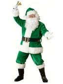 Yeşil Noel Baba Kostümü Yetişkin thumbnail 1