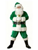 Yeşil Noel Baba Kostümü Yetişkin thumbnail 3