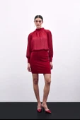 1553 SATEEN TAŞ İŞLEMELİ ŞİFON BLUZ thumbnail 10