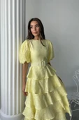 8579 ELISA KAT KAT BALON KOL ELBİSE thumbnail 8