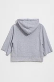 Kadın Kapüşonlu Cepli Crop Sweatshirt thumbnail 6