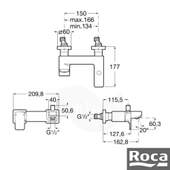 Roca L90 Banyo Bataryası - Krom A5A0D01C00 thumbnail 2
