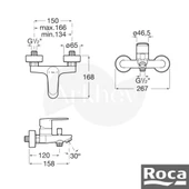 Roca Victoria Plus Banyo Bataryası - Krom A5A024FC0K thumbnail 2