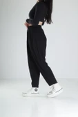 Pileli Siyah Jogger Pantolon COC2094 thumbnail 3