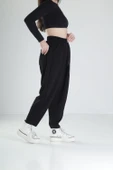 Pileli Siyah Jogger Pantolon COC2094 thumbnail 2