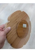 Pinkev Dönen Standlı Bambu Sunum Tabağı - Çap:32cm thumbnail 3