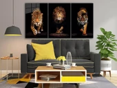 Aslan,kaplan,jaguar 3 Lü Set Cam Tablo thumbnail 5