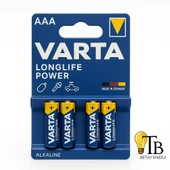 Varta AAA Longlife PowerALKALINE PİL 4'LÜ thumbnail 1