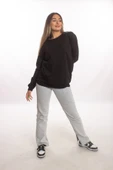 blackbonds Kadin Gri Basic Oversize Sweatshirt thumbnail 6