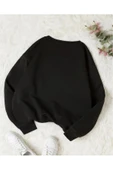 LEONE Siyah Sweat Brooklyn Baskılı Oversize thumbnail 3