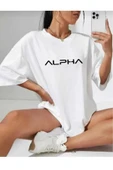 KOZİA OUTDOORS malkoçbey alpha baskılı oversize basic t-şhirt thumbnail 2