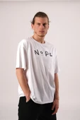 Pasage Oversize Nope Baskılı Beyaz Tshirt thumbnail 4