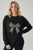 blackbonds baskılı bisiklet yaka kadın basic sweatshirt thumbnail 9