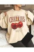 KOZİA OUTDOORS CHERRY baskılı oversize unisex basic sweatşhirt thumbnail 4