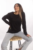 blackbonds Kadin Gri Basic Oversize Sweatshirt thumbnail 8