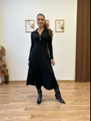 Çıtçıt Detaylı Uzun Triko Elbise thumbnail 2