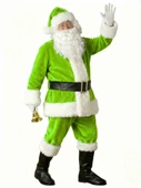Açık Yeşil Noel Baba Kostümü Yetişkin thumbnail 3