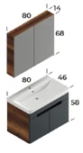 TREND 80 CM BANYO DOLABI (BAROK-ANTRASİT) thumbnail 2