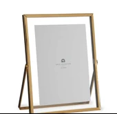 resim çerçevesi, metal cam, dikey dikdörtgen RESİM çerçevesi 25+20 CM gold renk thumbnail 2