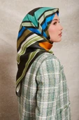 Kare Desenli Twill İpek Eşarp-0920 thumbnail 7