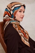 Kare Desenli Twill İpek Eşarp-0920 thumbnail 2