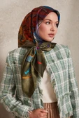 Karmaşık Desen Twill İpek Eşarp-0915 thumbnail 3