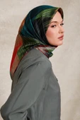 Çizgi Desen Twill İpek Eşarp-0916 thumbnail 2